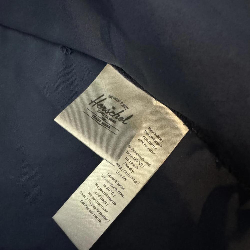 HERSCHEL MEN’S ZIP FRONT LIGHT WEIGHT WINDBREAKER JACKET, NAVY LARGE - Picture 6 of 8